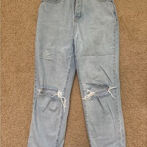 PacSun Light Blue Ripped Straight Leg Jeans